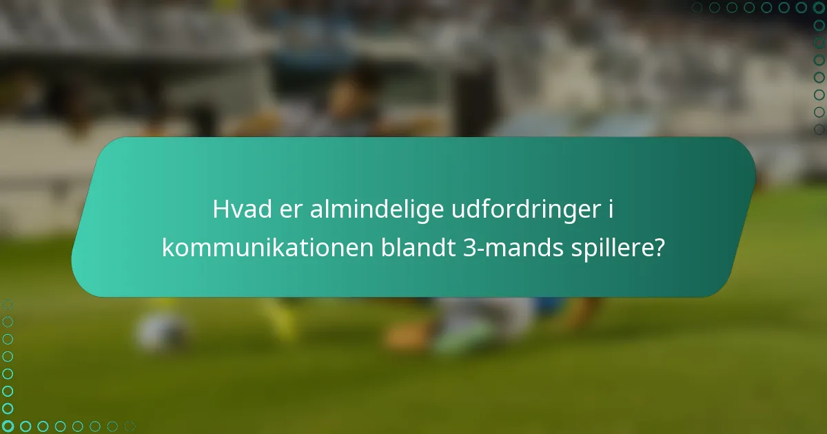 Hvad er almindelige udfordringer i kommunikationen blandt 3-mands spillere?