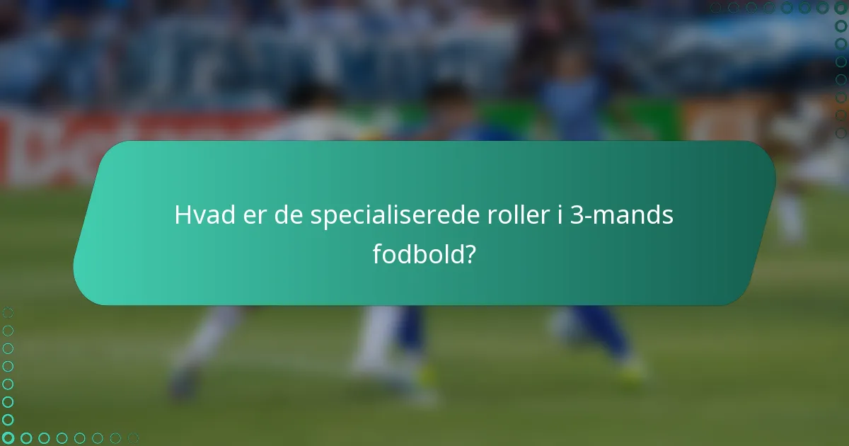 Hvad er de specialiserede roller i 3-mands fodbold?