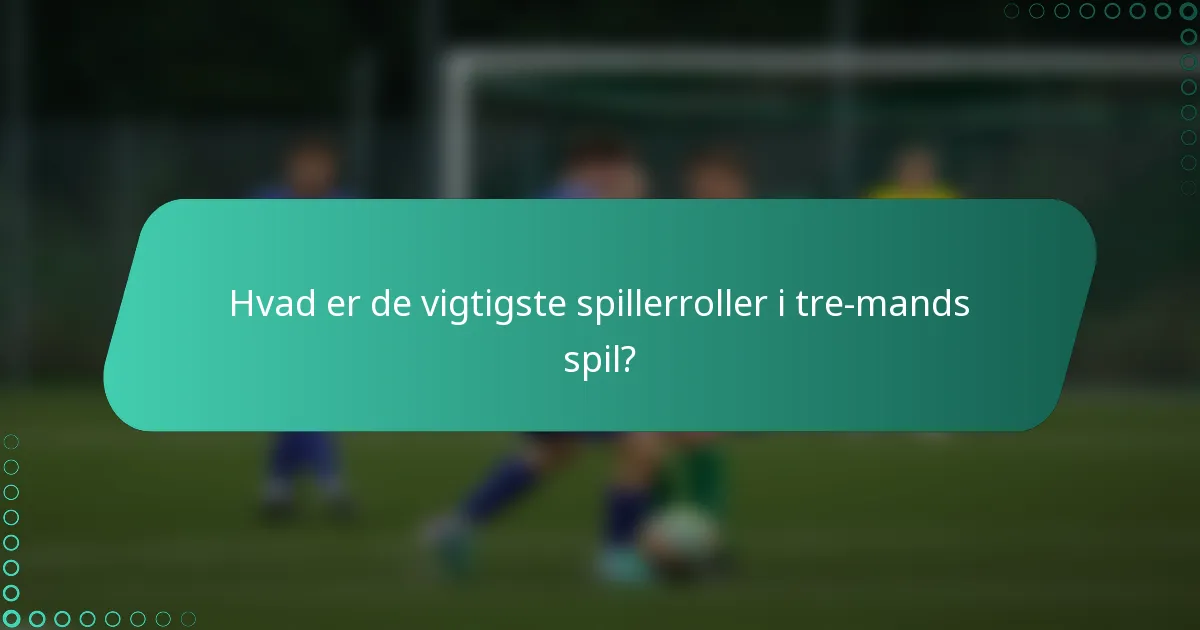 Hvad er de vigtigste spillerroller i tre-mands spil?